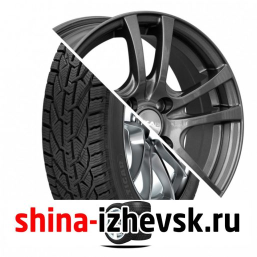 Колесо в сборе Tigar Winter 185/60 R15 T 88 + СКАД Дели 6xR15 4×100 ET40 DIA60.1 Черно-серый цвет с перламутровыми оттенками в Ижевске